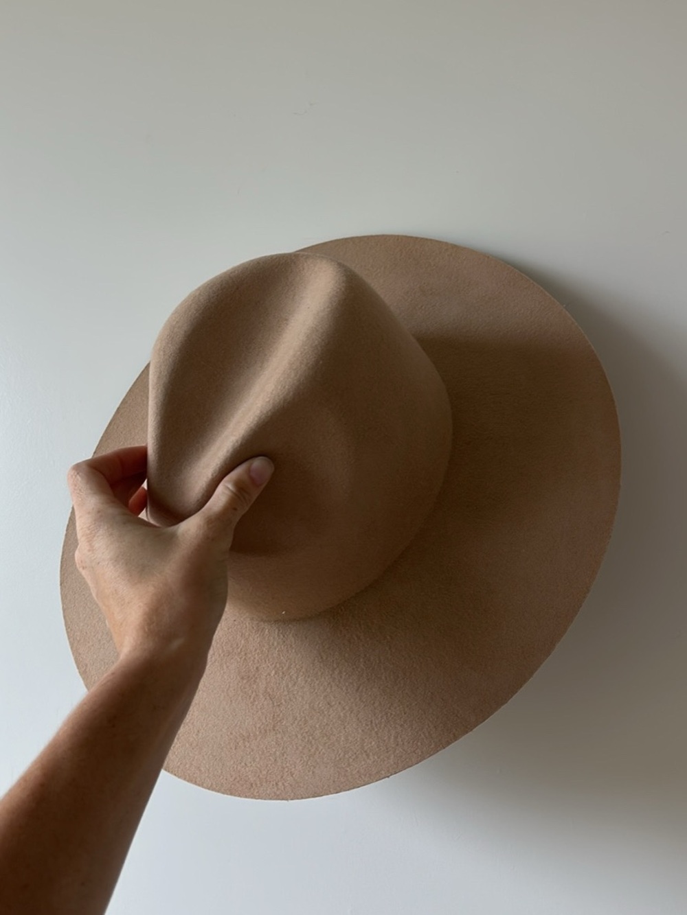 GIGI PIP Wide-Brim Felt Fedora - Camel Brown